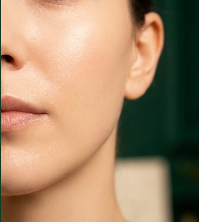 After brightening treatment, even, brighter tone